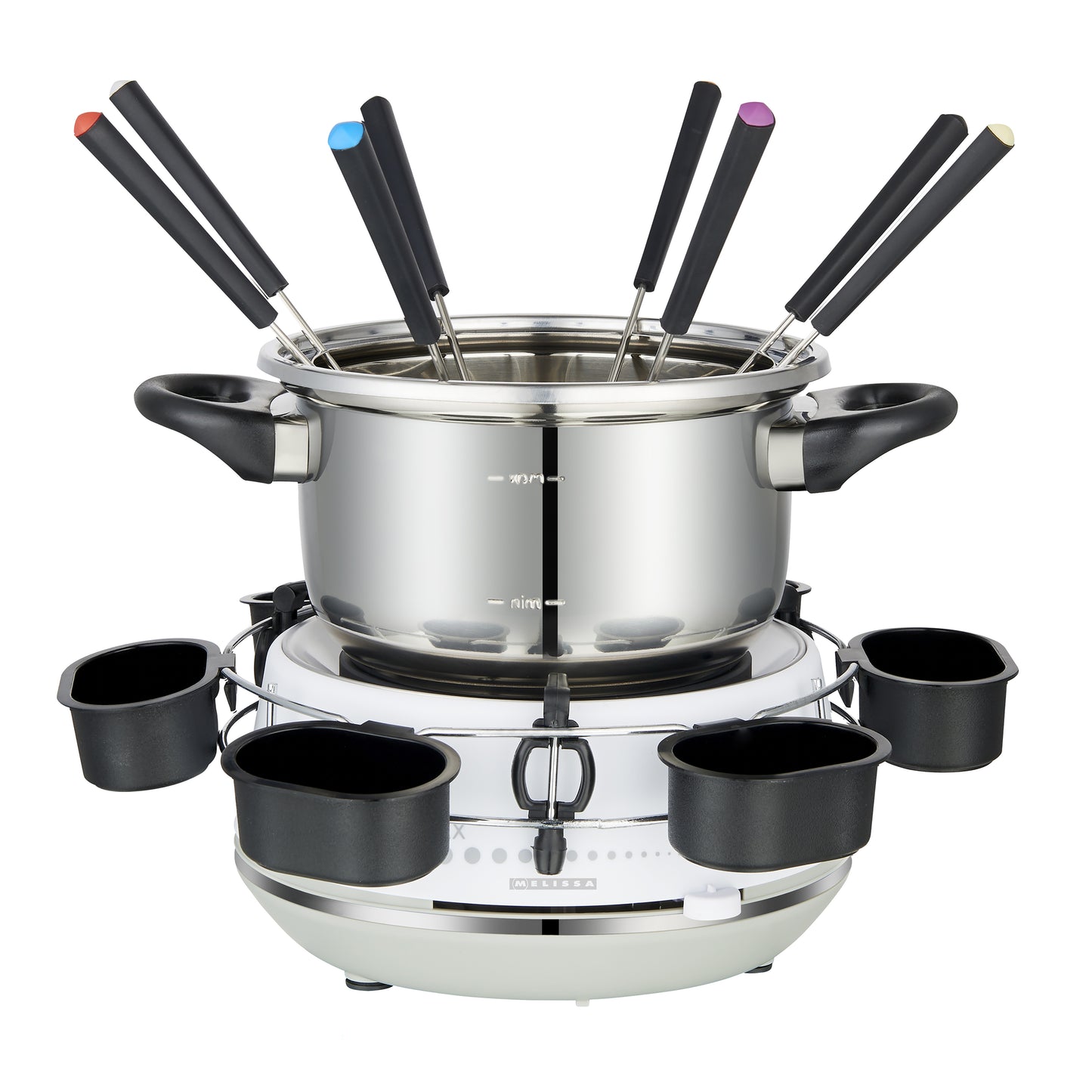 Melissa 16310230 - Elektrische fondue 2L, 1200W, roestvrij staal/wit