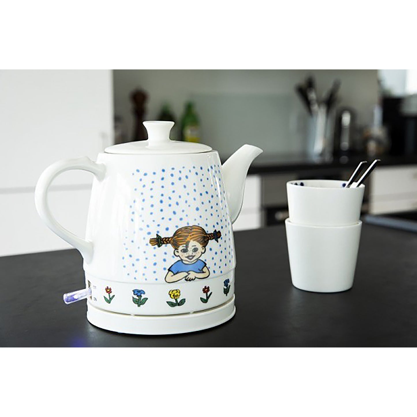 Pippi 20130001 - Pippi Langkous keramische waterkoker - 0,8 Liter - Pippi design
