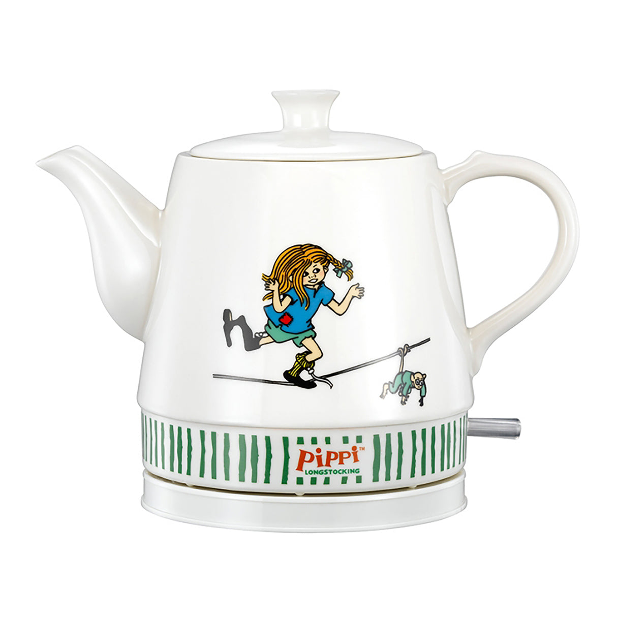 Pippi 20130005 - Pippi Langkous keramische waterkoker - 0,8 Liter - Pippi circus design