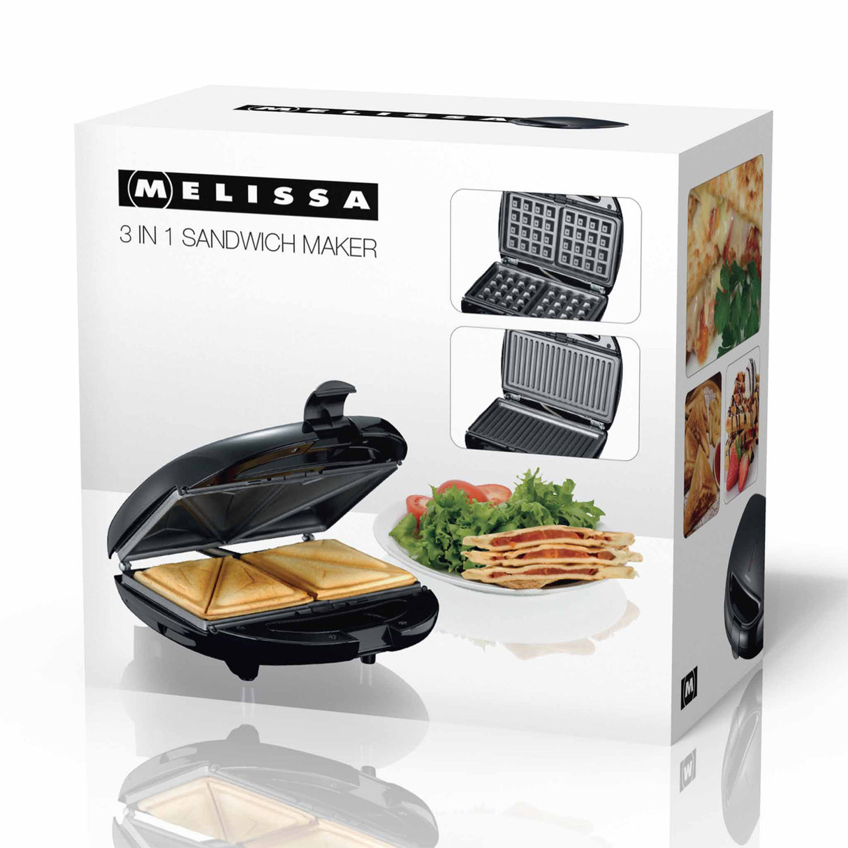 Melissa 16240110 -  3 in 1 sandwich maker 850W, black
