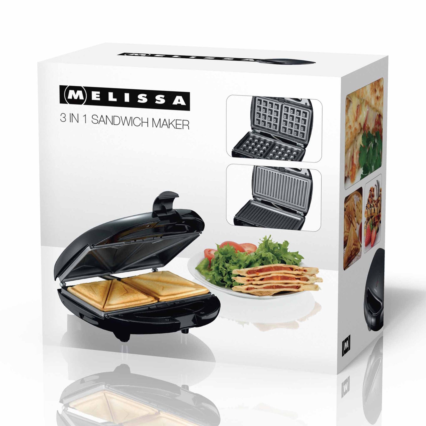 Melissa 16240110 - 3 in 1 sandwich maker 850W, black