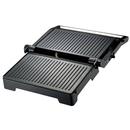 Melissa 16240111 - Panini grill and contact grill with non-stick coating and overheat protection - Black