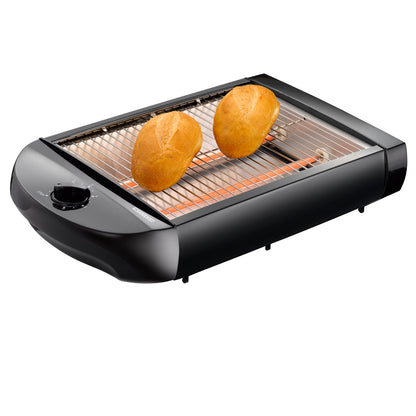 Melissa 16140145 - Flat toaster with detachable crumb tray, 600W - Black