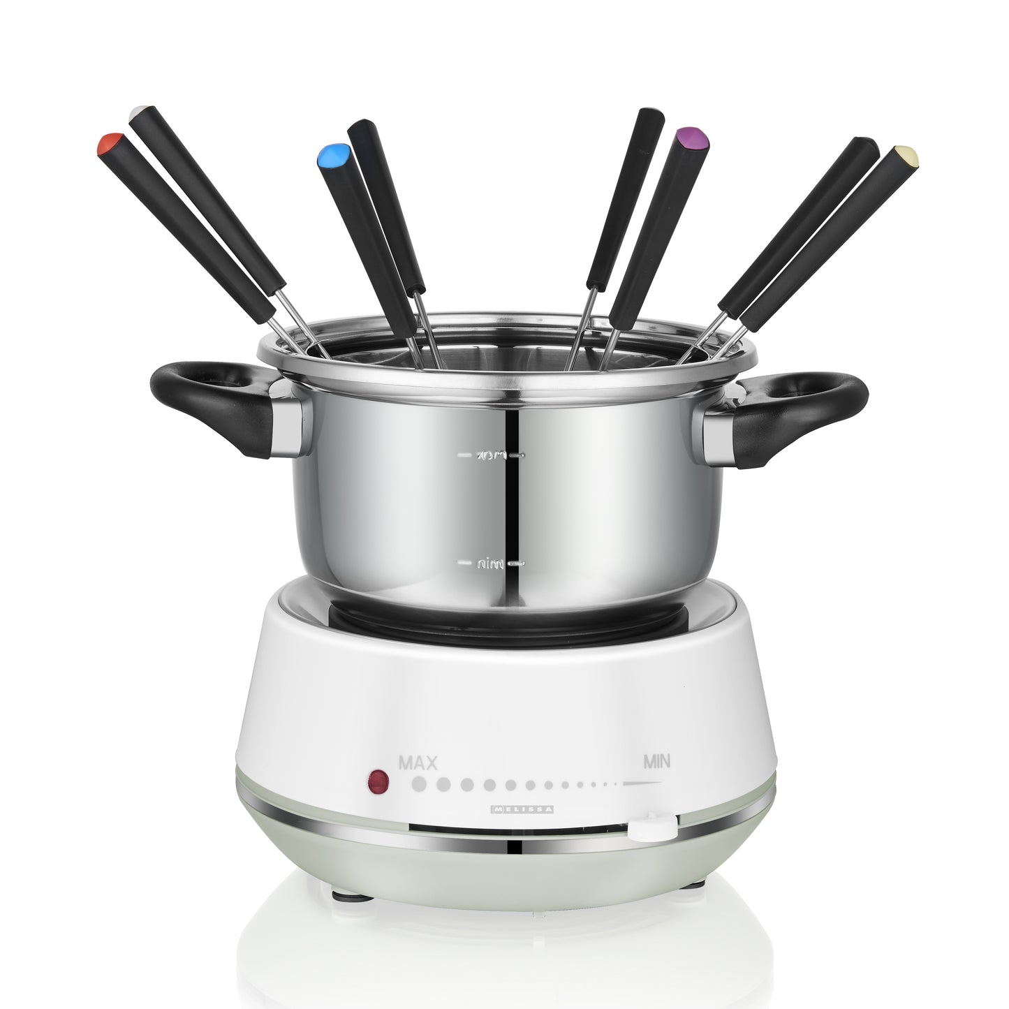 Melissa 16310230 – Electric fondue 2L, 1200W, stainless steel/white