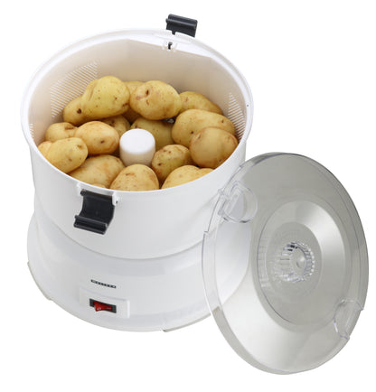 Melissa 16220009 - Elektrische aardappelschiller met een capaciteit van 1 kg - Aardappelschrapmachine 85W - Wit