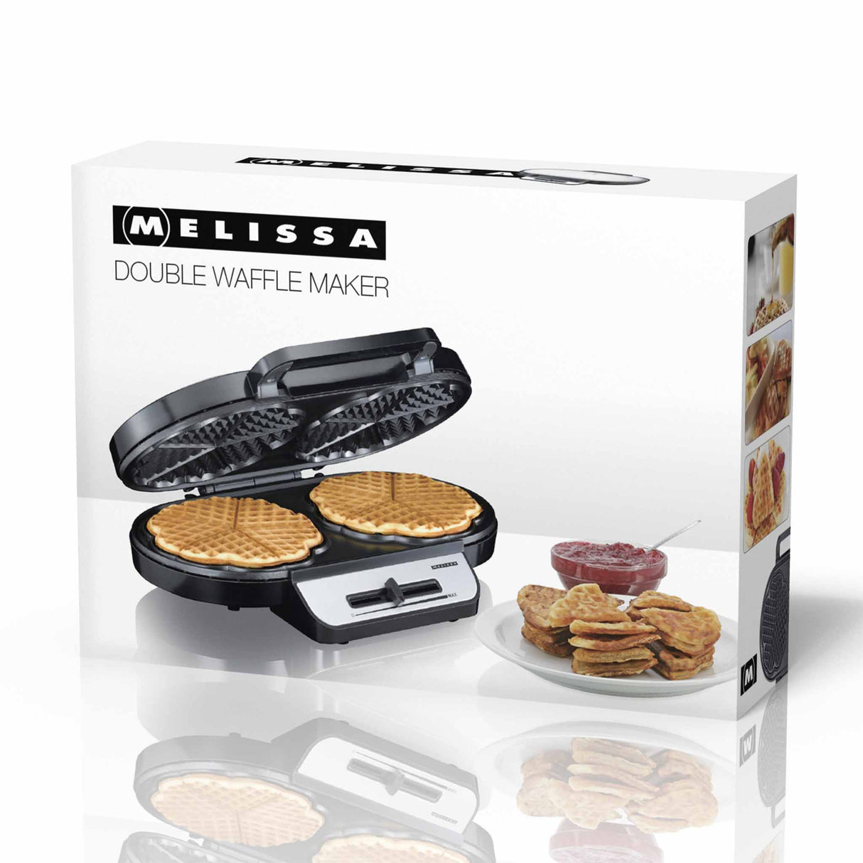 Melissa 16250087 - Double waffle maker 1200W, black