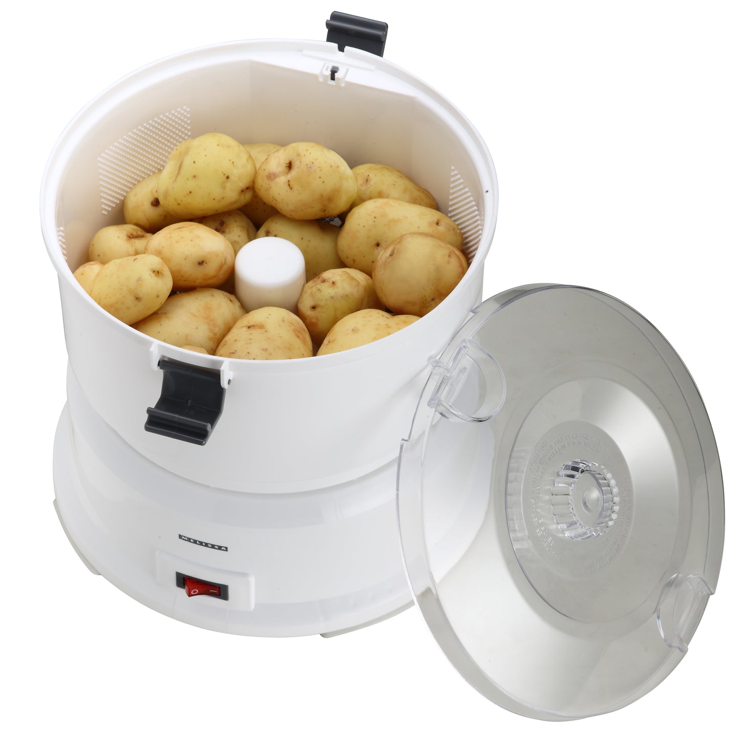 Melissa 16220008 - Elektrische aardappelschiller met slacentrifuge - Aardappelschrapmachine 85W - Wit