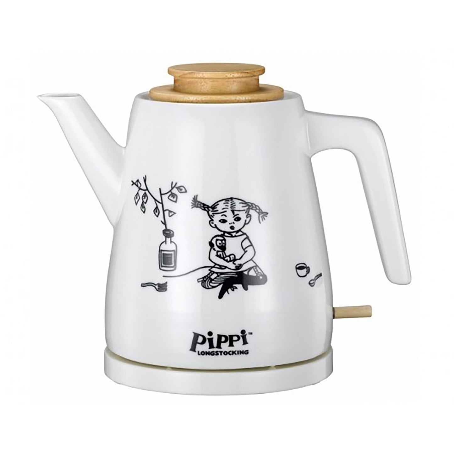 Pippi 20130003 - Pippi Longstocking ceramic kettle - 1.2 litres - Pippi and Mr Nilsson Design